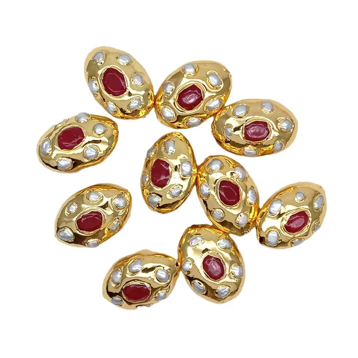 Perles Keshi blanches d'eau douce baroques plaquées or pour collier de luxe pour femmes occasions spéciales