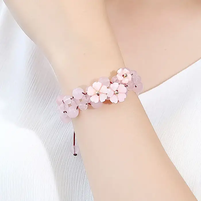 Bracelet en cristal rose pour petite amie