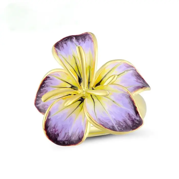 Bagues de mariage bohémiennes pour femmes, grande fleur, personnalité exagérée, luxe, couleur or jau