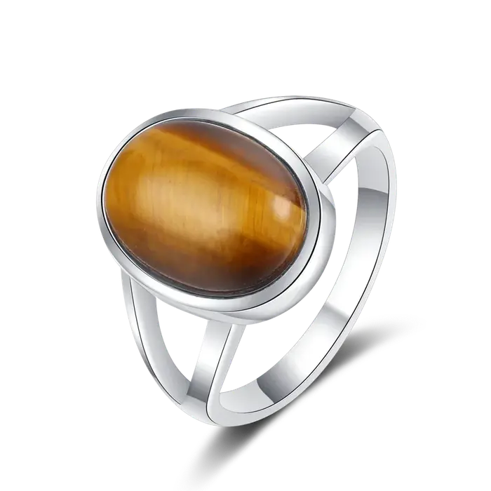 Bague en argent S925 œil de tigre naturel pour hommes et femmes, grande pierre, bijoux vintage, cade