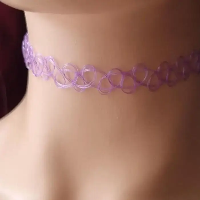 Tour de cou en fil de poisson tressé élastique vintage gothique pour filles mode à la fête occasions spéciales