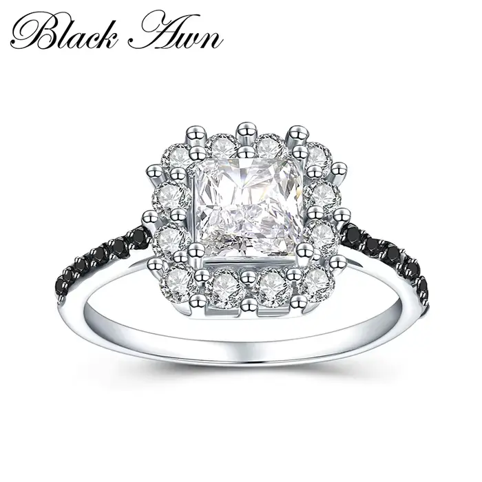 Black Awn-Bague de mariage en argent pour femme, bijoux classiques, nouvelle mode, document, 2024, C