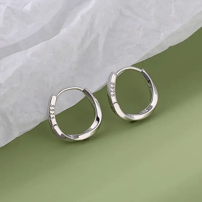 Boucles d'oreilles rondes simples en argent Sterling 925 pour femmes, cerceaux de tempérament tendan