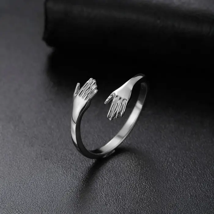 Bague simple au design original, cadeau de mariage pour couple, homme, femme, famille, couleur or, a