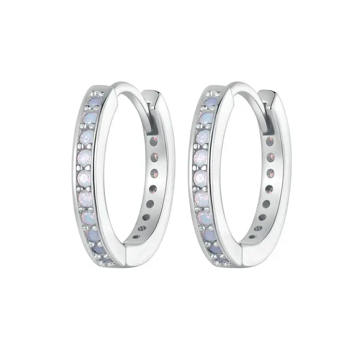 Bamoer-Boucles d'oreilles rondes classiques en argent regardé 925 pour femmes et filles, boucles d'o