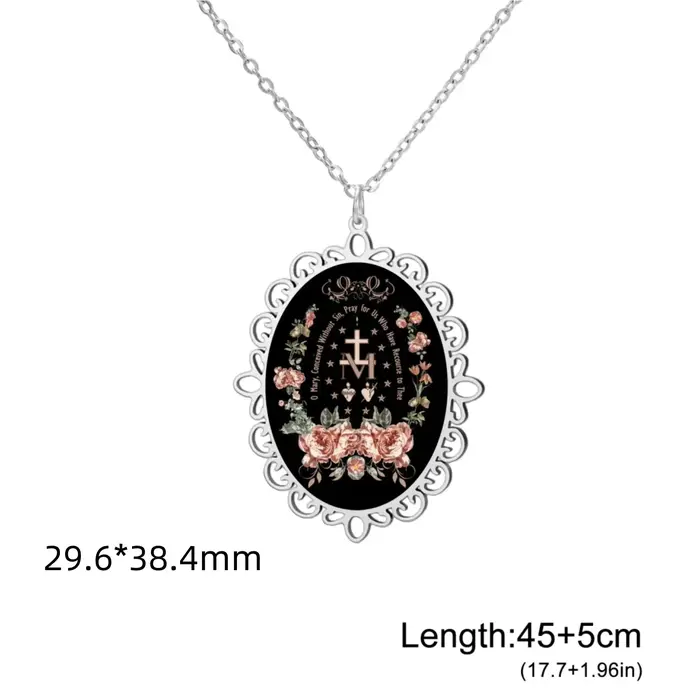 Collier médaille miraculeuse, collier vierge marie, croix de Marian, ras du cou, idée de cadeaux de 