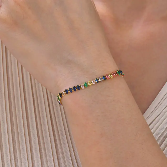 Bracelet de tennis en acier inoxydable pour femme