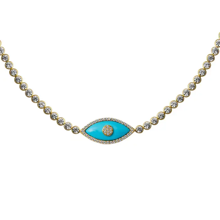 Collier de clavicule en biscuits de luxe, tour de cou Goth, opale mauvais œil, turquoise, Zcompresse