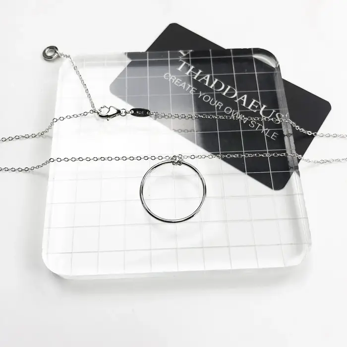 Collier large cercle en argent regardé 925 pour hommes et femmes