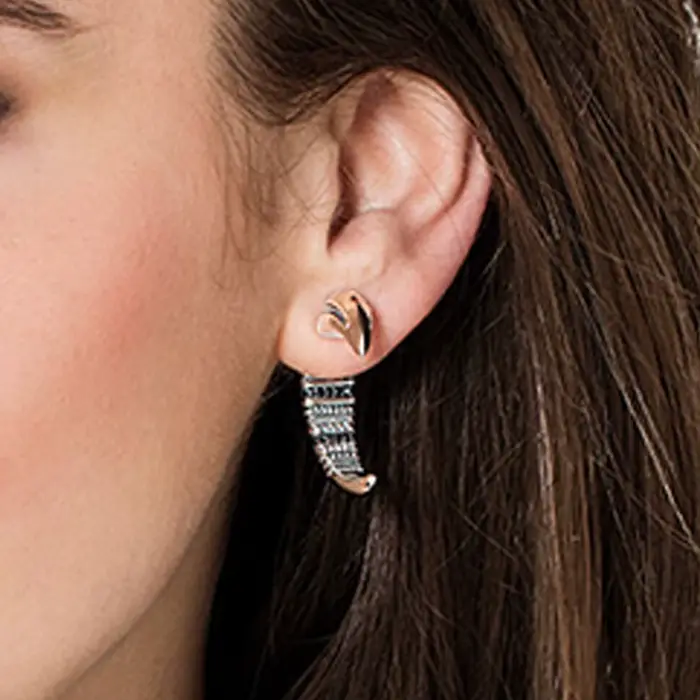Boucles d'oreilles vintage en argent regardé 925 pour femme