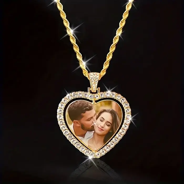Collier personnalisé avec 2 photos imprimées