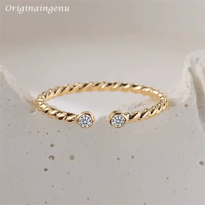 Bague Moissanite remplie d'or 14K, bague faite à la main, bijoux minimalistes personnalisés, résistant au ternissement, style Boho pour femmes
