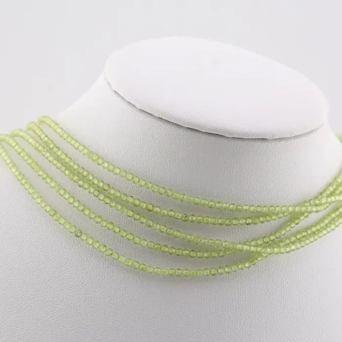 Perles rondes à facettes en péridot naturel, cube de 2mm,3mm, bijoux fins exécutifs, bracelet et col