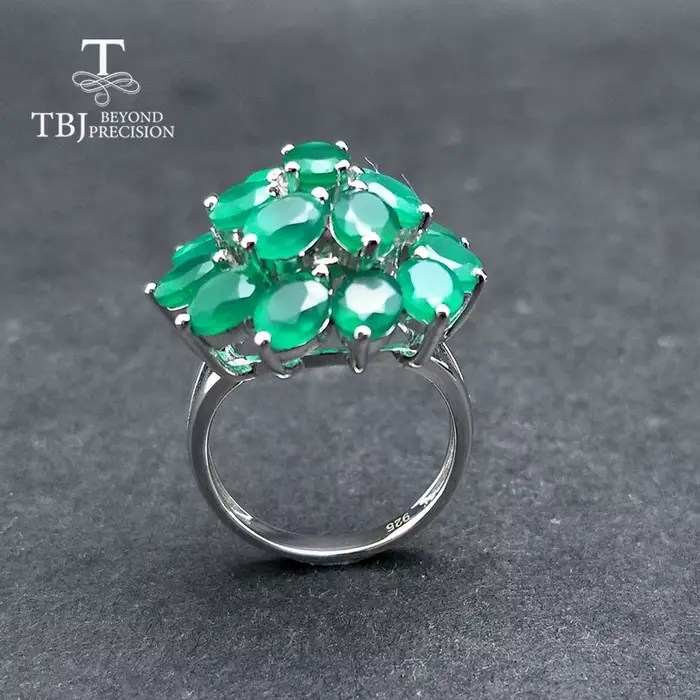 Agate verte naturelle avec bague et pendentif en argent sterling 925, bijoux au design simple, classique et élégant pour femmes, cadeau pour dames, 2026