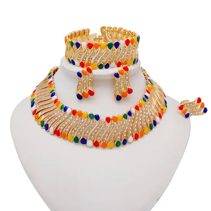 Ensemble de bijoux fins en perles africaines pour femmes, collier, bracelet, boucles d'oreilles, bag