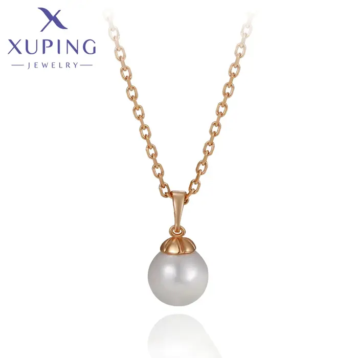 Xuping-Collier pendentif perle pour femme, bijoux élégants, cadeau exquis, document en or, nouvelle 
