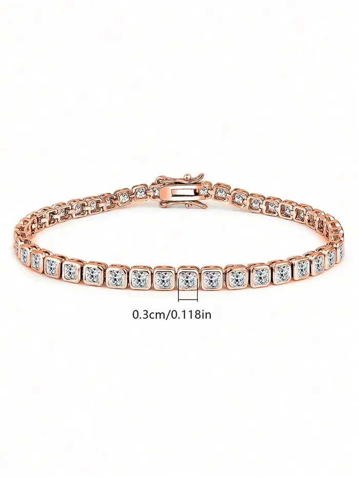 Bracelet jonc en or 14 carats fait main avec diamants de laboratoire de 3 mm, bracelets de fiançaill