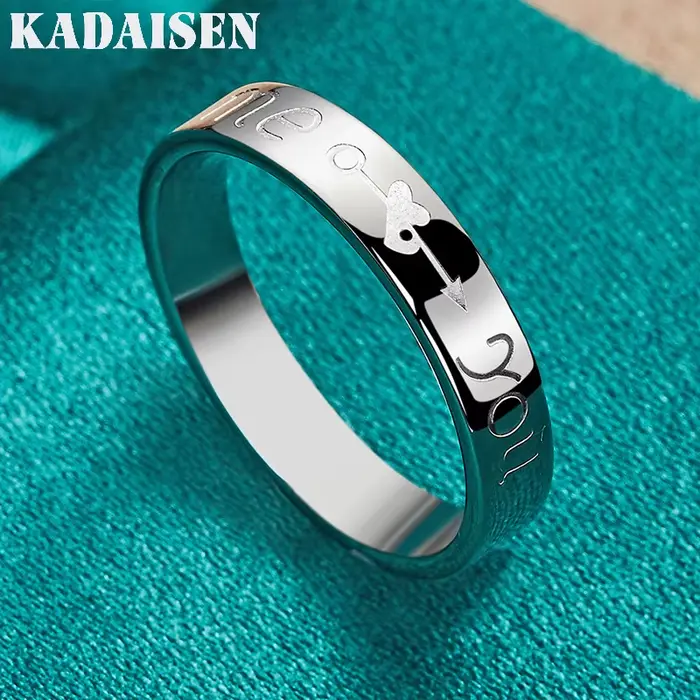 Argent sterling 925 LOVE lisse 7-10 # Bague pour femmes