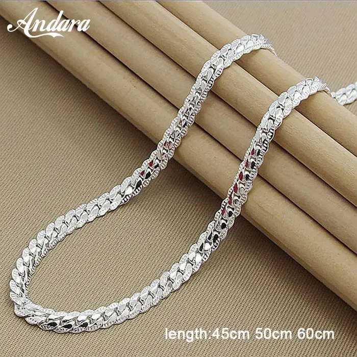 Collier latéral en argent Sterling 925
