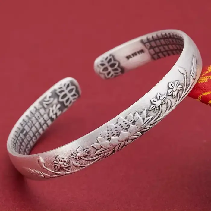 Bracelet rond en argent sterling 925, bracelets tendance, simples, grands bracelets pour femmes, bij