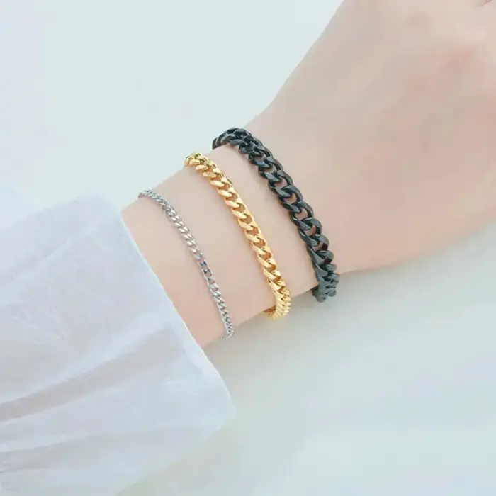 Nouveau Bracelet Chaîne Cubaine Tendance pour Homme