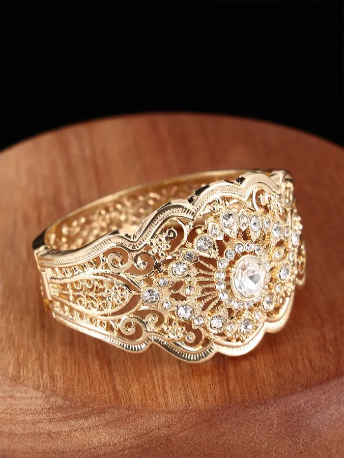 Bracelet ouvert en forme de fleur pour femme