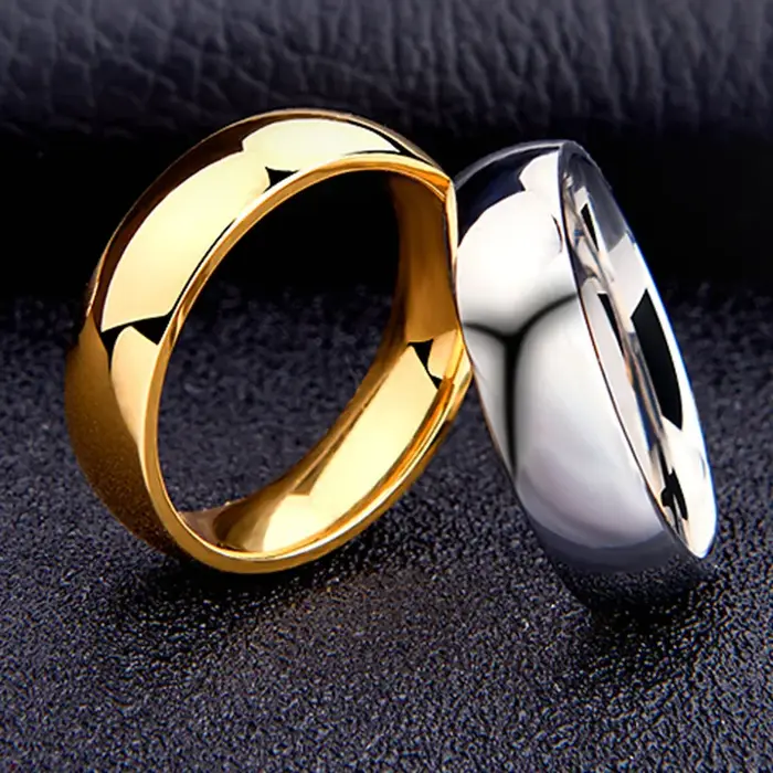Alliance de mariage en titane plaquée or rose pour homme et femme, résistance aux allergies, bijoux de doigts élégants pour occasions spéciales