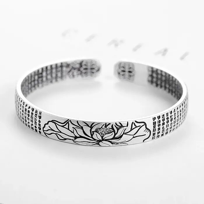 Bracelet jonc rond tendance en argent sterling 925
