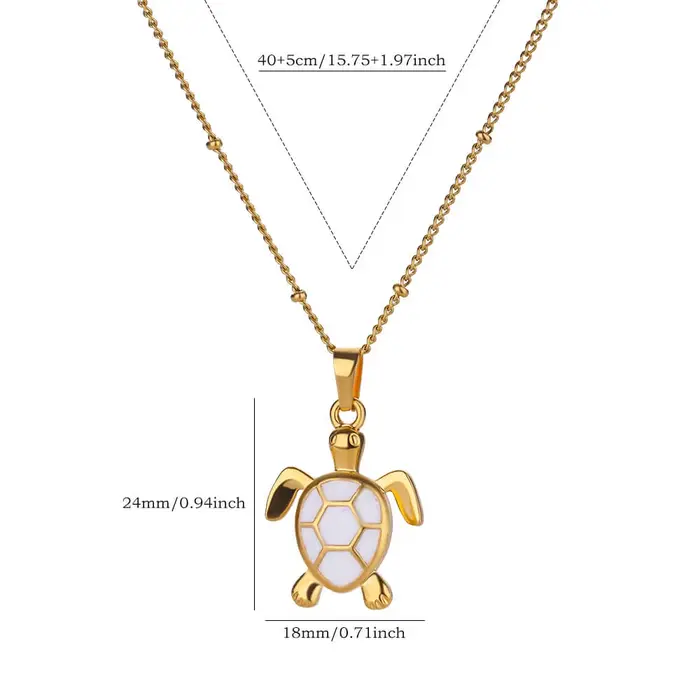 Collier pendentif tortue pour femme, collier de plage d'été, collier à breloques pour femme, chaîne 