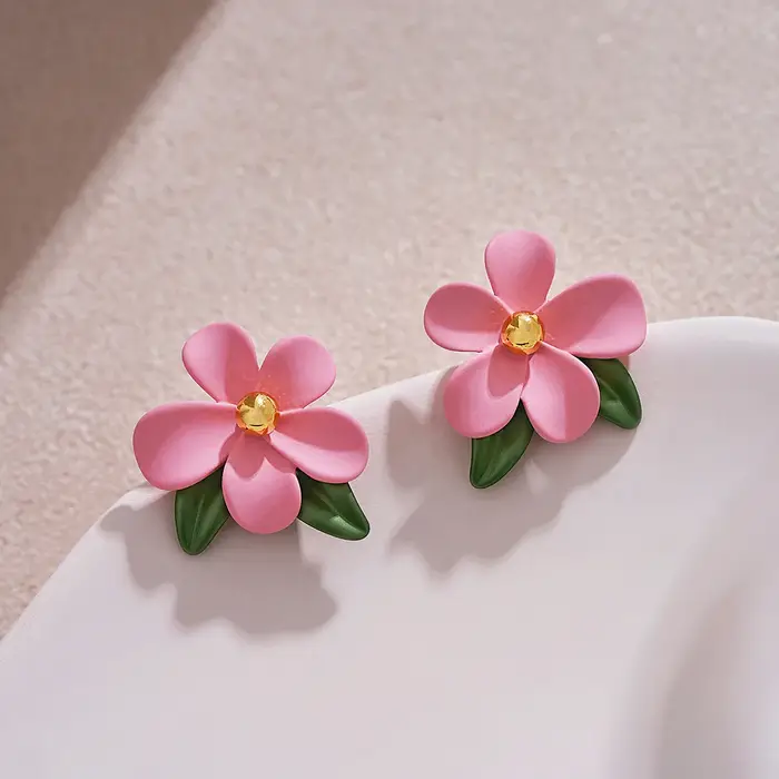 Boucles d'oreilles à fleurs colorées