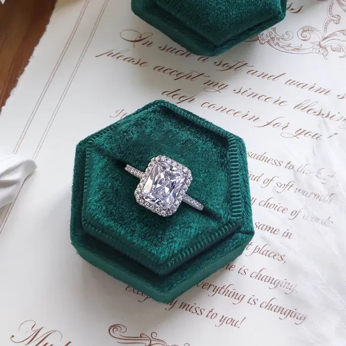 Bague rectangulaire en argent Sterling 925 pour femmes, magnifique couleur, Zircon, fiançailles, mar