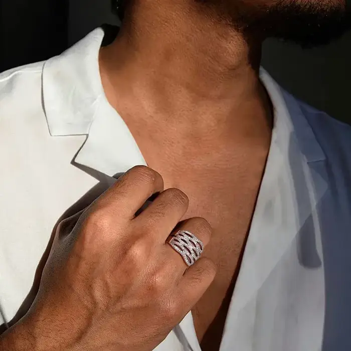 Bague en argent 925 Moissanite pour femme