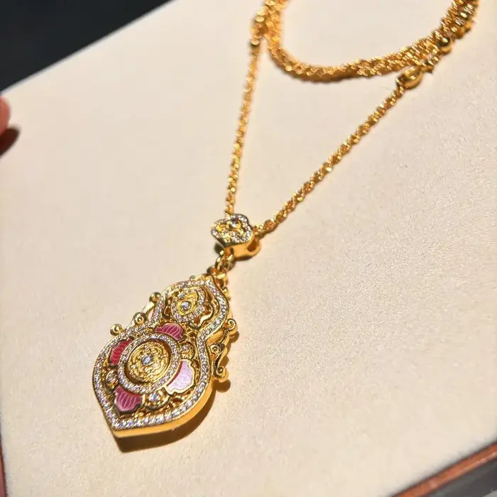 Collier pendentif gourde Vintage Ruyi