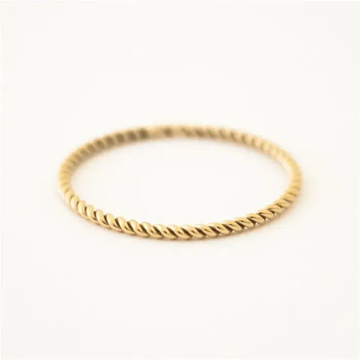 14K or rempli tressé empilable Bague minimalisme bijoux Anillos Mujer bohème