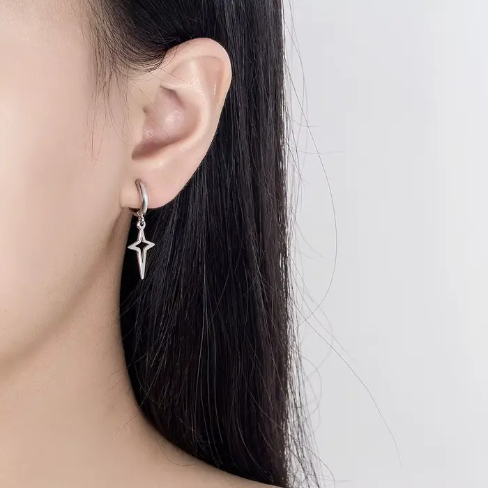 Boucles d'oreilles étoile élégantes en argent Sterling 925 pour femmes