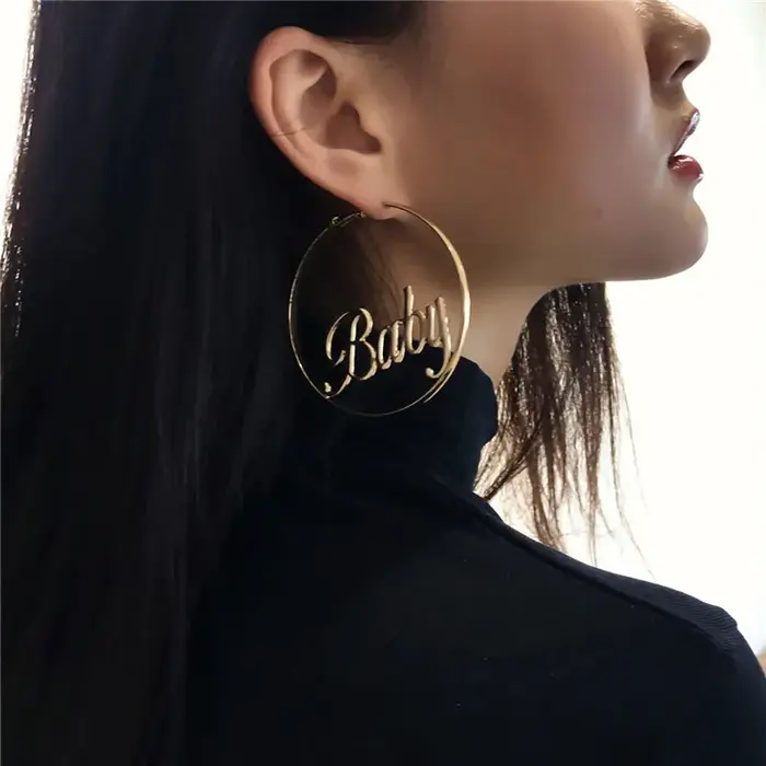 Zanyway-Grandes boucles d'oreilles créoles exagérées pour femmes