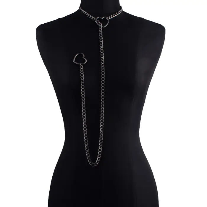 Collier chaîne en forme de cœur pour femmes