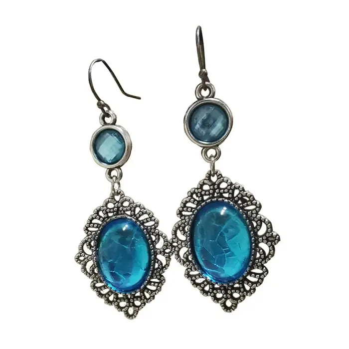 Boucles d'oreilles ovales en dentelle pour femmes