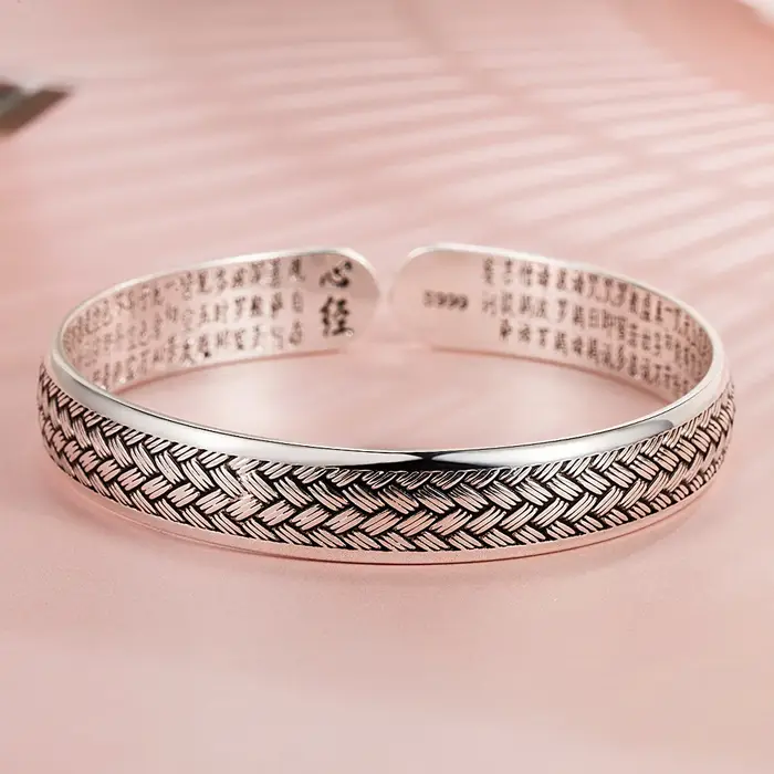 Bracelet noir ouvert tissé en argent sterling 925 pour femme avec zirconium pour soirée et cérémonies elegance sophistiquée bijou occasionnels
