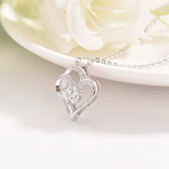 Collier en argent 925 scintillant pour femme et homme, bijoux fins pour mariage, fiançailles, fête, cadeau de Saint-Valentin
