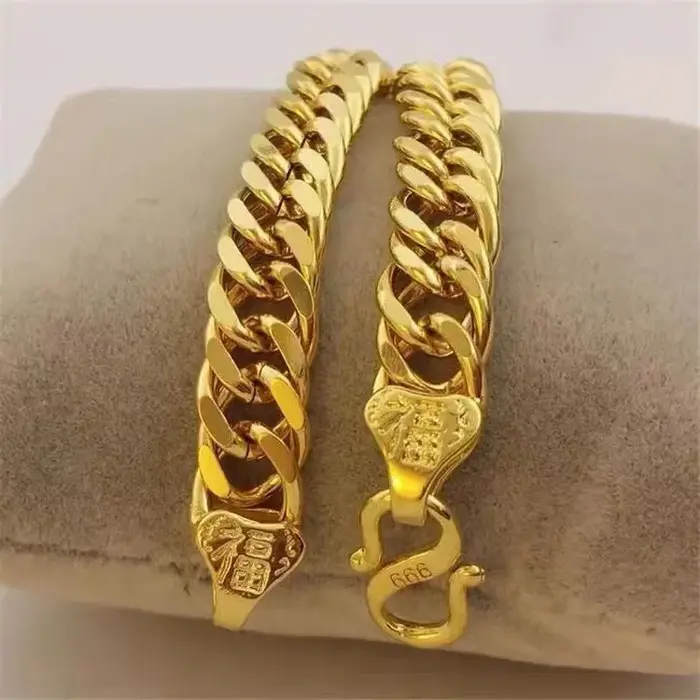 Bracelet plaqué or style vietnamien pour homme élégant occasion spéciale cadeau anniversaire fête de fin d'année