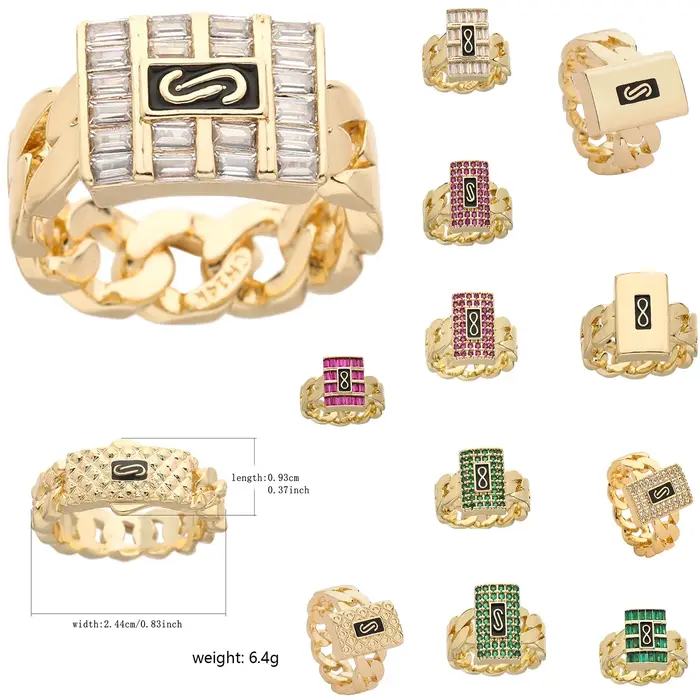 Bague Monaco plaquée or 14 carats
