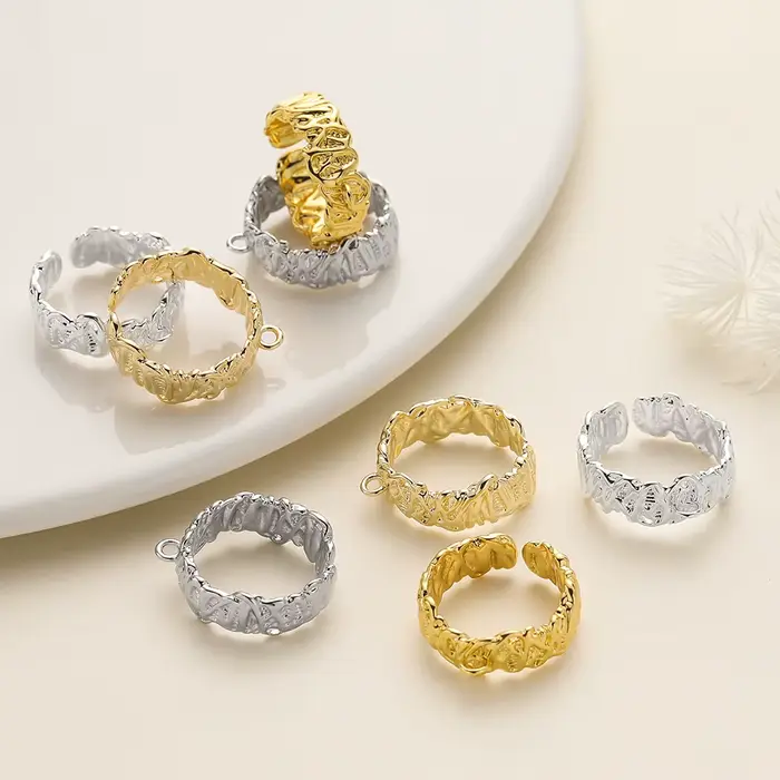 Bague fendue ouverte irrégulière plaquée or 14/18K