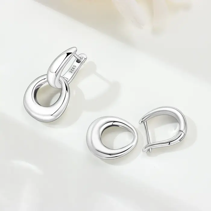 Boucles d'oreilles minimalistes PANPOKI en argent Sterling pour femmes, bijoux élégants et durables pour toutes les occasions spéciales
