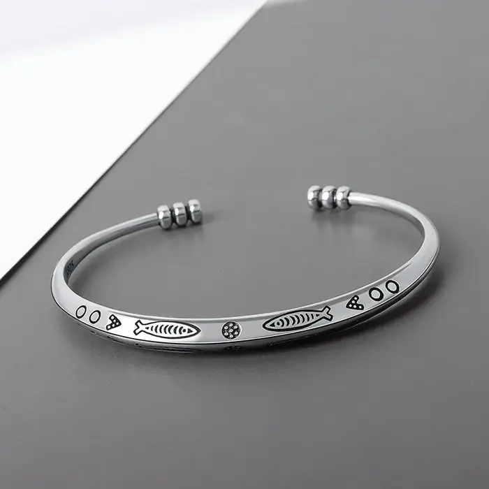 Buyee-Bracelet circulaire en argent regardé 925 pour femme