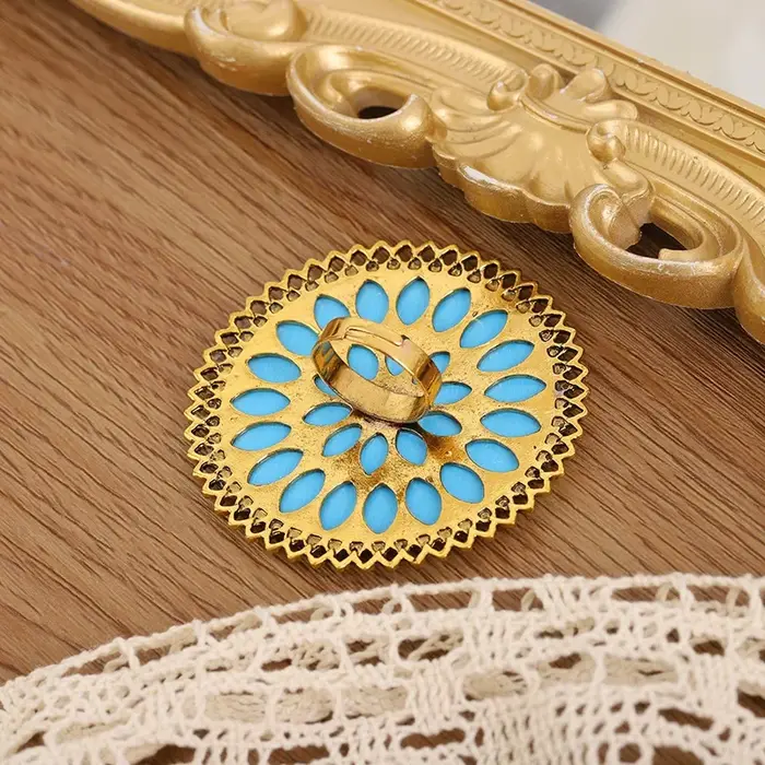 Bague miroir exagérée de Style cour rétro indien