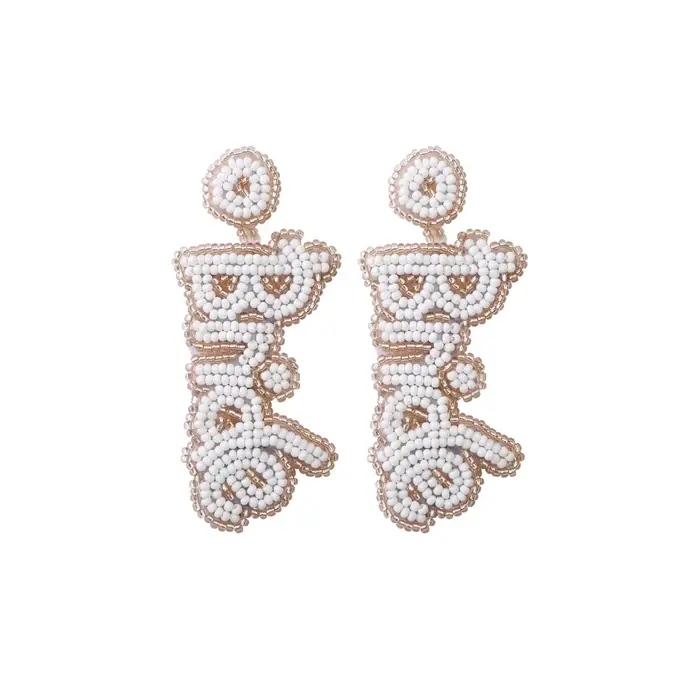 Mariée à être Boucle D'oreille Bachelorette poule Parti voyage Douche Nuptiale boho plage rustique m