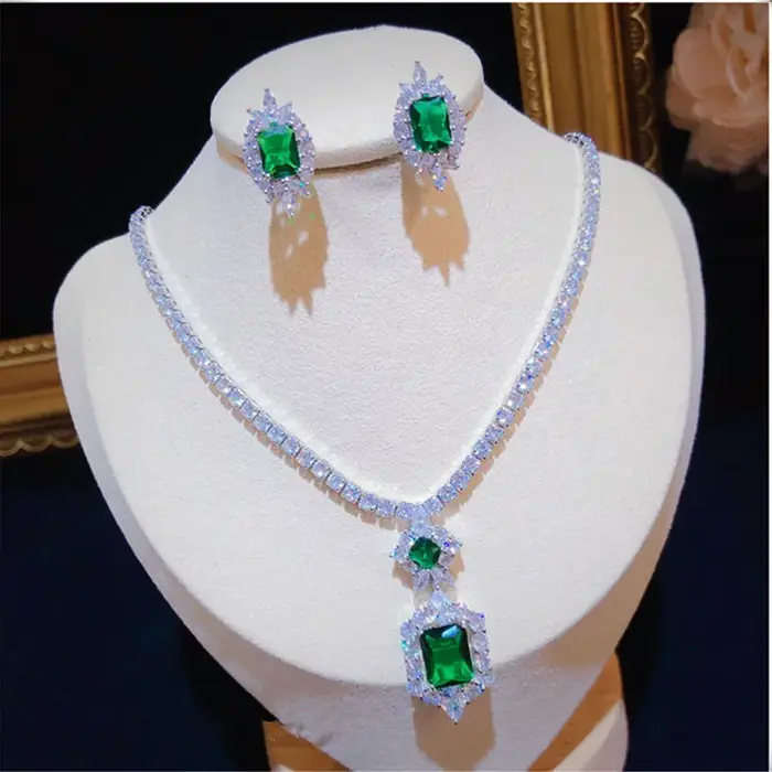 Ensemble de bijoux en argent regardé S925 pour femme