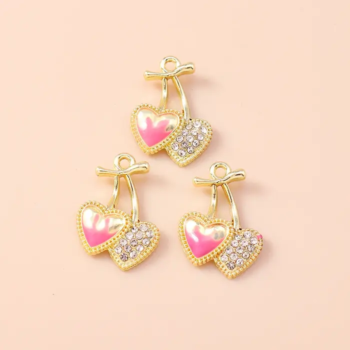 Leslie – breloques cerises en perles de cristal exquises