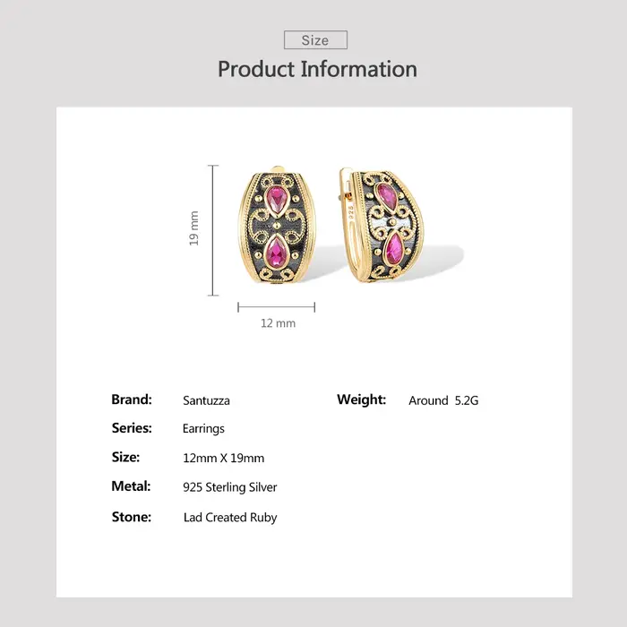 Boucles d'Oreilles en Argent Sterling 925 pour Femme